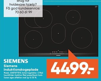 Siemens induktionskogeplade