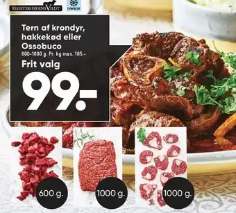Bilka Tern af krondyr, hakkekød el. Ossobuco - Frit valg tilbud