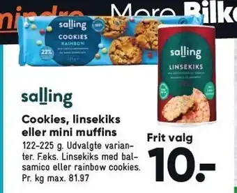 Bilka Cookies, linsekiks el. mini muffins tilbud