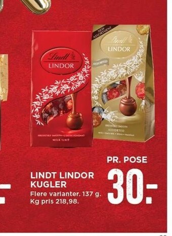 MENY Lindt Lindor Kugler tilbud