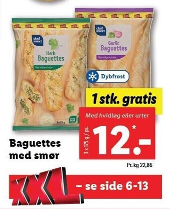 Lidl Baguettes med smør tilbud