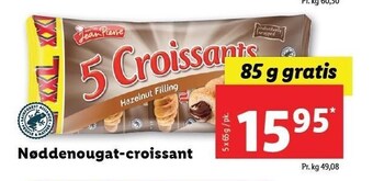 Lidl Nøddenougat-croissant tilbud
