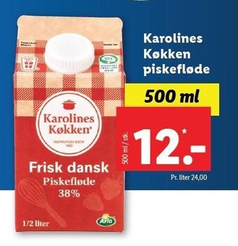 Lidl Karolines køkken piskefløde tilbud