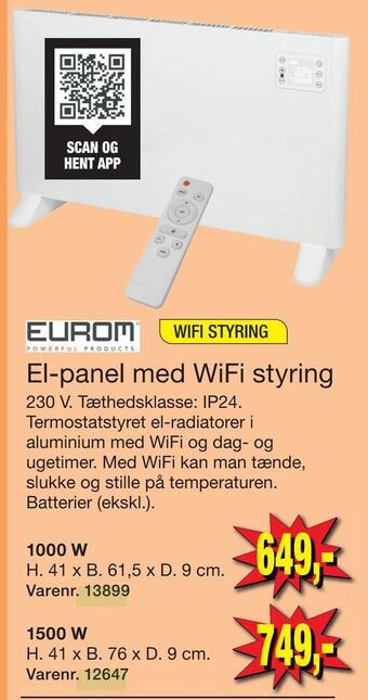 Harald Nyborg El-panel med WiFi styring tilbud