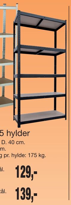 Reol med 5 hylder
