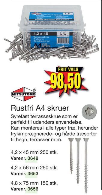 Harald Nyborg Rustfri A4 skruer tilbud