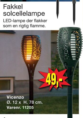 Harald Nyborg Fakkel solcellelampe tilbud