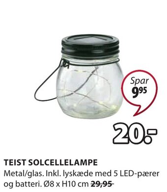 JYSK Teist Solcellelampe tilbud