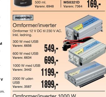 Harald Nyborg Branford omformer/inverter tilbud
