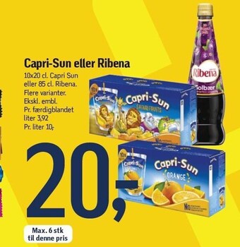 Føtex Capri-sun eller ribena tilbud