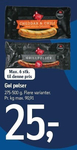 Føtex GØL pølser tilbud