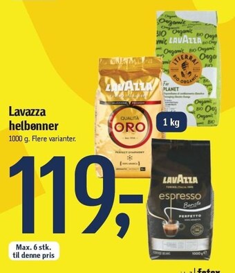 Føtex Lavazza helbønner tilbud
