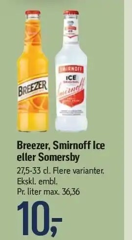 Føtex Breezer, smirnoff ice eller somersby tilbud