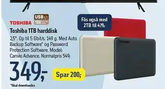 Føtex Toshiba 1TB harddisk tilbud