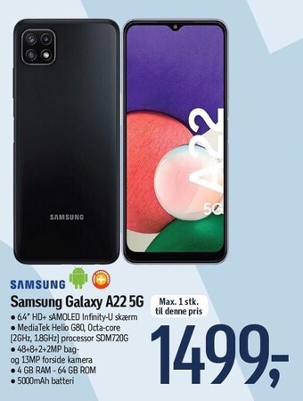 Føtex SAmsung Galaxy A22 5G tilbud