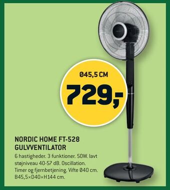XL-BYG Nordic home ft-528 gulvventilator tilbud