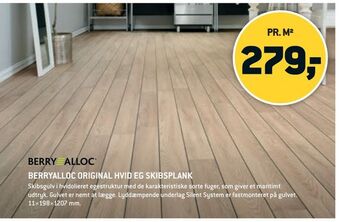 XL-BYG Berryalloc original hvid eg skibsplank tilbud