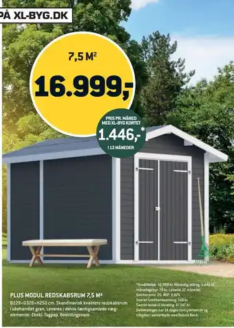 XL-BYG Plus modul redskabsrum 7,5 m2 tilbud