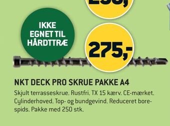 XL-BYG NKT DECK PRO SKRUE PAKKE A4 tilbud
