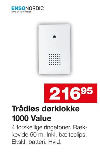Trådløs dørklokke 1000 Value