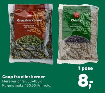 Kvickly Coop græskarkerner tilbud
