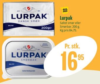 Min Købmand Lurpak smør saltet tilbud