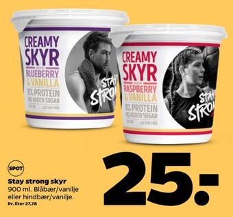 Netto Stay strong skyr blåbær & vanilje tilbud