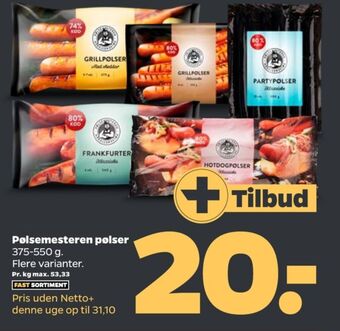 Netto Pølsemesteren grillpølser tilbud
