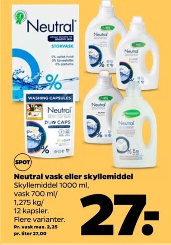 Netto Neutral vaskepulver tilbud