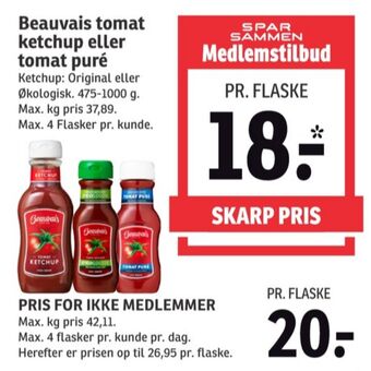 SPAR Beauvais ketchup tilbud