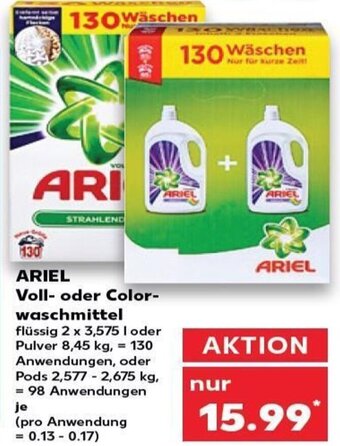 Kaufland DE Ariel Voll-oder Color-waschmittel tilbud