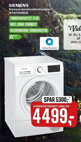 Siemens kondenstørretumbler WT47UHI9DN