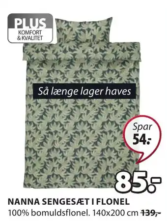 JYSK Nanna Sengesæt I Flonel tilbud
