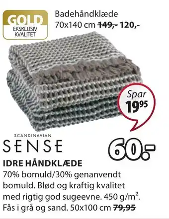 JYSK Sense Idre Håndklæde tilbud