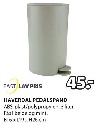 JYSK Haverdal Pedalspand tilbud