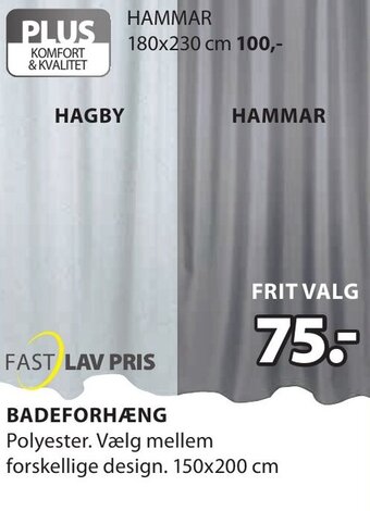 JYSK Badeforhæng tilbud
