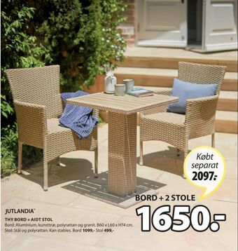 JYSK Jutlandia havemøbelsæt tilbud
