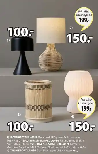 JYSK Kronborg bordlampe tilbud