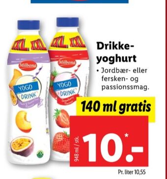 Lidl Milbona drikkeyoghurt tilbud