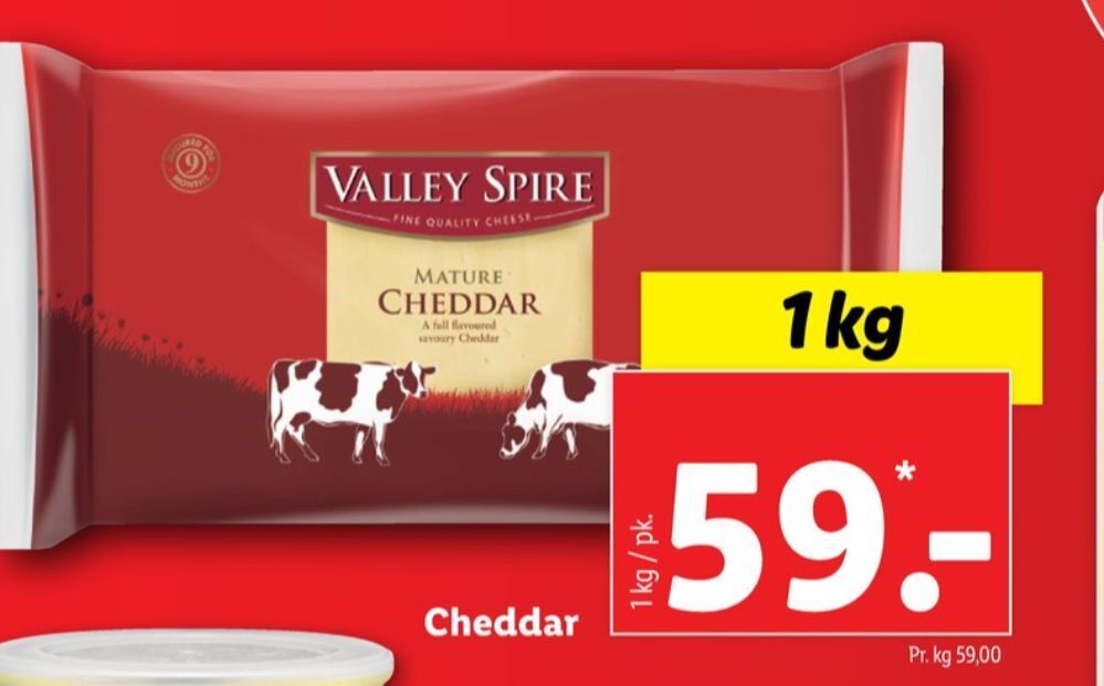 Valley spire cheddar tilbud hos Lidl