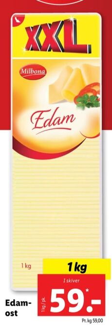 Lidl Milbona skiveost tilbud