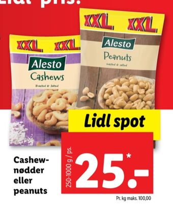 Lidl Alesto cashewnødder tilbud