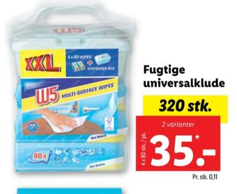 Lidl W5 rengøringsvådservietter tilbud