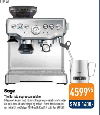 Imerco The Barista espressomaskine tilbud