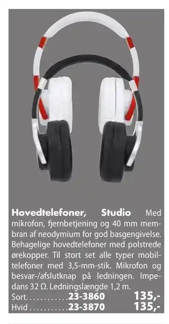 Biltema Hovedtelefoner, Studio tilbud