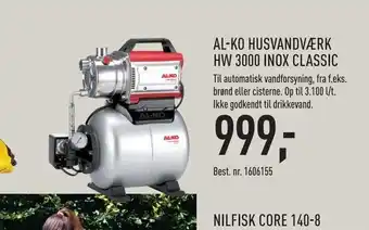Johannes Fog Al-ko husvandværk hw 3000 inox classic tilbud