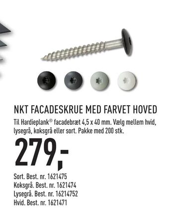 Nkt facadeskrue med farvet hoved