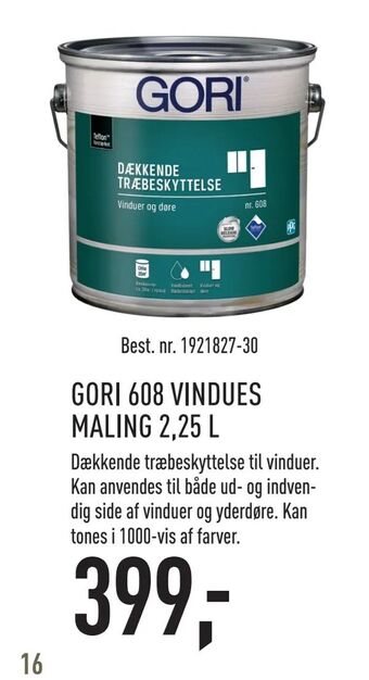 Johannes Fog Gori 608 vindues maling 2,25 l tilbud
