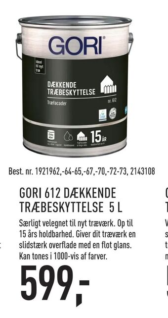 Johannes Fog Gori 612 dækkende træbeskyttelse 5 l tilbud