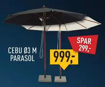 Johannes Fog Cebu ø3 m parasol tilbud
